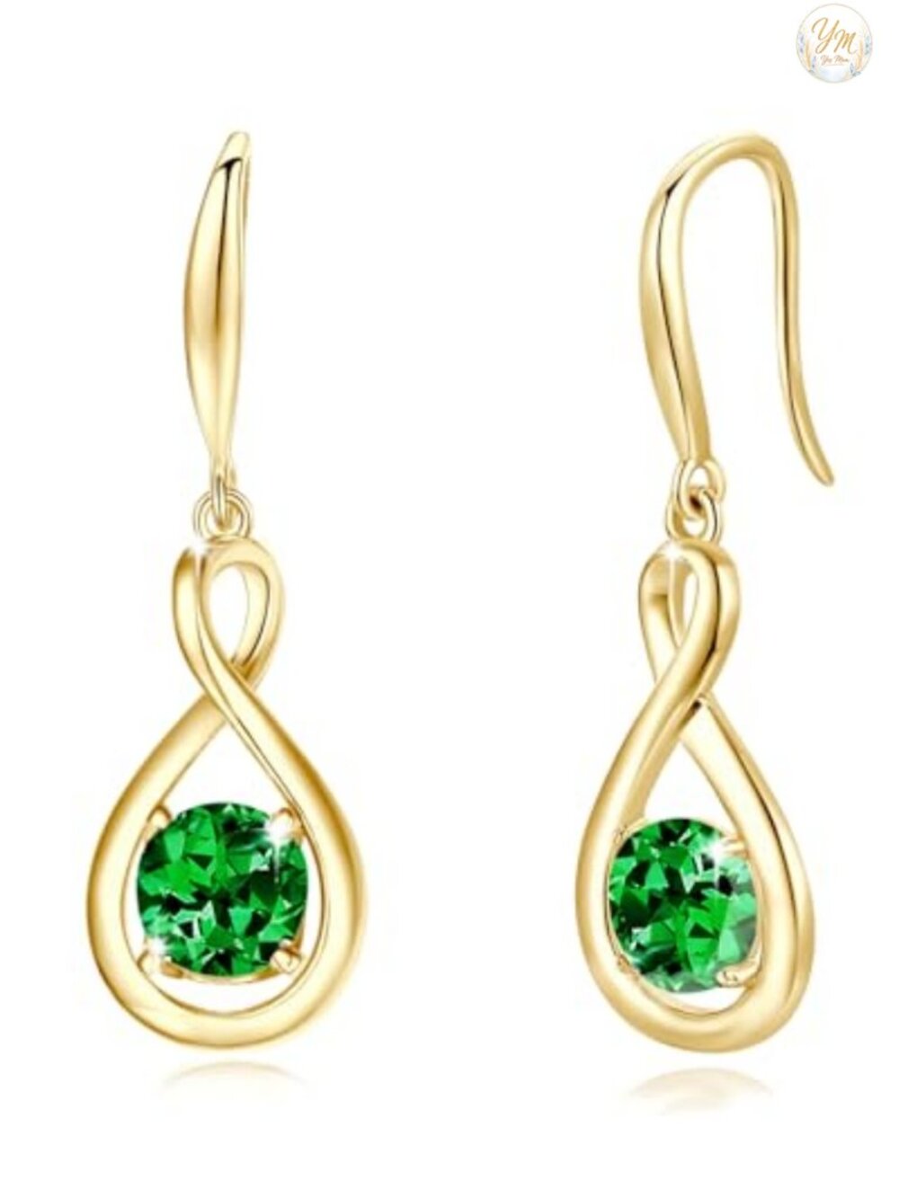 Sterling Silver Infinity Dangle Drop Earrings Gold Plated